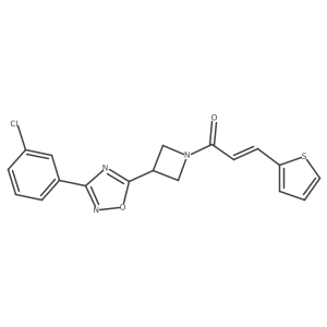 (E)-1-(3-(3-(3-chlorophenyl)-1,2,4-oxadiazol-5-yl)azetidin-1-yl)-3-(thiophen-2-yl)prop-2-en-1-one结构式