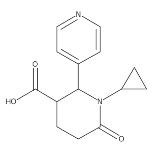 1-Cyclopropyl-6-oxo-2-(pyridin-4-yl)piperidine-3-carboxylic acid结构式