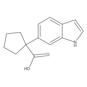 1-(1H-indol-6-yl)cyclopentane-1-carboxylic acid结构式