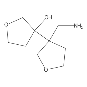3-[3-(Aminomethyl)oxolan-3-yl]oxolan-3-ol结构式