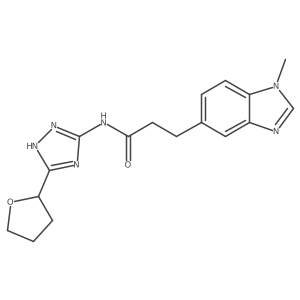 3-(1-methyl-1H-benzimidazol-5-yl)-N-[3-(tetrahydrofuran-2-yl)-1H-1,2,4-triazol-5-yl]propanamide Structure