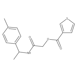 2-Oxo-2-((1-(p-tolyl)ethyl)amino)ethyl thiophene-3-carboxylate Structure