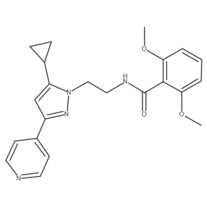 N-(2-(5-cyclopropyl-3-(pyridin-4-yl)-1H-pyrazol-1-yl)ethyl)-2,6-dimethoxybenzamide结构式