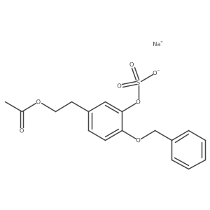 4-O-Benzyl-3-hydroxy Tyrosol a-Acetate-3-Sulfate Sodium Salt结构式