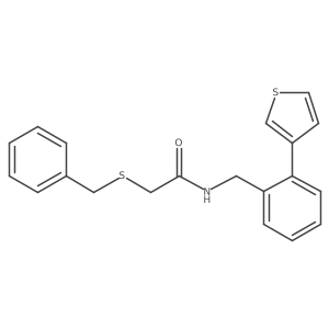 2-(benzylthio)-N-(2-(thiophen-3-yl)benzyl)acetamide结构式