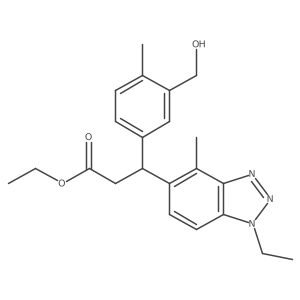 1H-Benzotriazole-5-propanoic acid, 1-ethyl-I(2)-[3-(hydroxymethyl)-4-methylphenyl]-4-methyl-, ethyl ester Structure