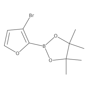 2-(3-Bromofuran-2-yl)-4,4,5,5-tetramethyl-1,3,2-dioxaborolane结构式