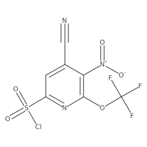 4-Cyano-3-nitro-2-(trifluoromethoxy)pyridine-6-sulfonyl chloride结构式
