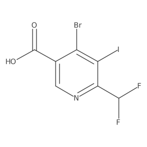 4-Bromo-6-(difluoromethyl)-5-iodonicotinic acid Structure