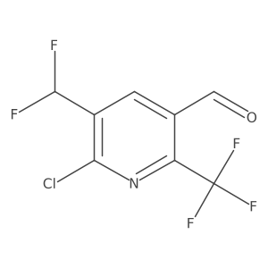 6-Chloro-5-(difluoromethyl)-2-(trifluoromethyl)nicotinaldehyde Structure