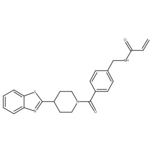 N-({4-[4-(1,3-benzothiazol-2-yl)piperidine-1-carbonyl]phenyl}methyl)prop-2-enamide结构式