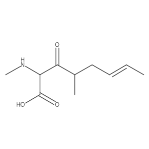 4-Methyl-2-(methylamino)-3-oxo-6-octenoic acid, (2S,4R,6E)- Structure