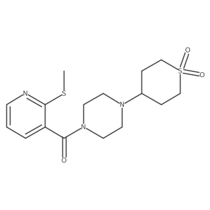 (4-(1,1-dioxidotetrahydro-2H-thiopyran-4-yl)piperazin-1-yl)(2-(methylthio)pyridin-3-yl)methanone结构式
