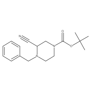 Tert-butyl 4-benzyl-3-cyanopiperazine-1-carboxylate结构式