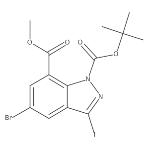 1-(Tert-butyl) 7-methyl 5-bromo-3-iodo-1H-indazole-1,7-dicarboxylate Structure