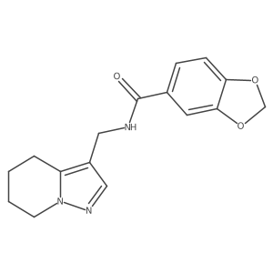 N-((4,5,6,7-tetrahydropyrazolo[1,5-a]pyridin-3-yl)methyl)benzo[d][1,3]dioxole-5-carboxamide结构式
