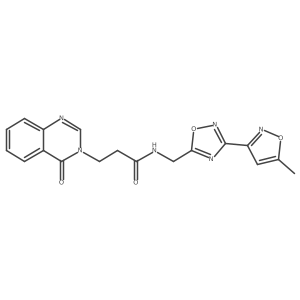 N-((3-(5-methylisoxazol-3-yl)-1,2,4-oxadiazol-5-yl)methyl)-3-(4-oxoquinazolin-3(4H)-yl)propanamide Structure