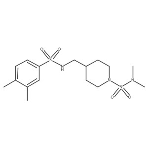 4-((3,4-dimethylphenylsulfonamido)methyl)-N,N-dimethylpiperidine-1-sulfonamide结构式