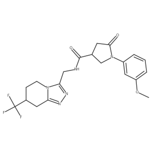 1-(3-methoxyphenyl)-5-oxo-N-((7-(trifluoromethyl)-5,6,7,8-tetrahydro-[1,2,4]triazolo[4,3-a]pyridin-3-yl)methyl)pyrrolidine-3-carboxamide Structure