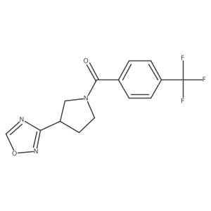 (3-(1,2,4-Oxadiazol-3-yl)pyrrolidin-1-yl)(4-(trifluoromethyl)phenyl)methanone Structure