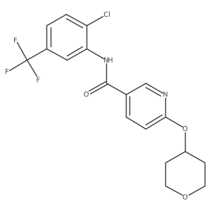 N-(2-chloro-5-(trifluoromethyl)phenyl)-6-((tetrahydro-2H-pyran-4-yl)oxy)nicotinamide结构式