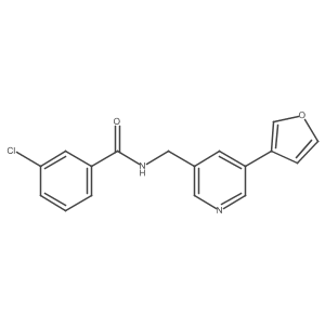 3-chloro-N-((5-(furan-3-yl)pyridin-3-yl)methyl)benzamide结构式