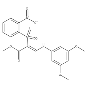 (E)-methyl 3-((3,5-dimethoxyphenyl)amino)-2-((2-nitrophenyl)sulfonyl)acrylate结构式