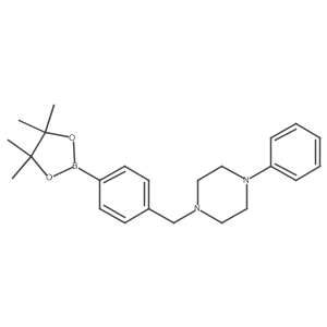 1-Phenyl-4-[4-(4,4,5,5-tetramethyl-[1,3,2]dioxaborolan-2-yl)-benzyl]-piperazine Structure