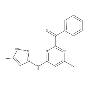 [4-Methyl-6-[(5-methyl-1H-pyrazol-3-yl)amino]-2-pyrimidinyl]phenylmethanone Structure