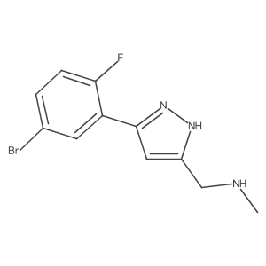 {[5-(5-bromo-2-fluorophenyl)-1H-pyrazol-3-yl]methyl}(methyl)amine Structure