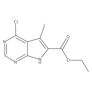 Ethyl 4-chloro-5-iodo-7H-pyrrolo[2,3-d]pyrimidine-6-carboxylate Structure