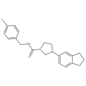 3-(2,3-dihydro-1-benzofuran-5-yl)-N-[(4-fluorophenyl)methyl]pyrrolidine-1-carboxamide Structure