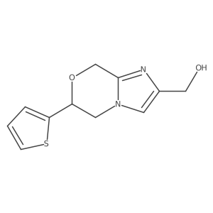 (6-(thiophen-2-yl)-5,6-dihydro-8H-imidazo[2,1-c][1,4]oxazin-2-yl)methanol结构式