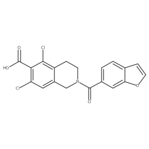 2-(6-Benzofuranylcarbonyl)-5,7-dichloro-1,2,3,4-tetrahydro-6-isoquinolinecarboxylic acid结构式