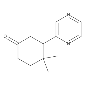 4,4-Dimethyl-3-(pyrazin-2-yl)cyclohexan-1-one结构式