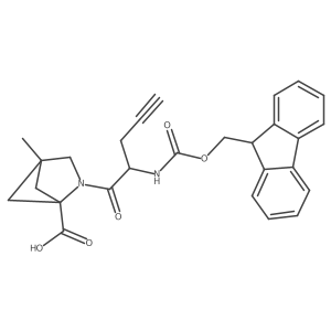 2-[2-({[(9H-fluoren-9-yl)methoxy]carbonyl}amino)pent-4-ynoyl]-4-methyl-2-azabicyclo[2.1.1]hexane-1-carboxylic acid结构式