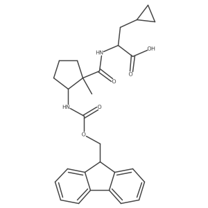 3-cyclopropyl-2-{[2-({[(9H-fluoren-9-yl)methoxy]carbonyl}amino)-1-methylcyclopentyl]formamido}propanoic acid Structure