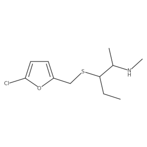 (3-{[(5-Chlorofuran-2-yl)methyl]sulfanyl}pentan-2-yl)(methyl)amine结构式
