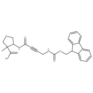 4-[4-({[(9H-fluoren-9-yl)methoxy]carbonyl}amino)but-2-ynamido]-3-methyloxolane-3-carboxylic acid结构式