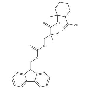 2-[3-({[(9H-fluoren-9-yl)methoxy]carbonyl}amino)-2,2-difluoropropanamido]-2-methylcyclohexane-1-carboxylic acid Structure