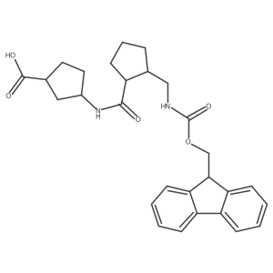 3-{2-[({[(9H-fluoren-9-yl)methoxy]carbonyl}amino)methyl]cyclopentaneamido}cyclopentane-1-carboxylic acid结构式