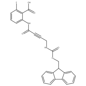 2-[4-({[(9H-fluoren-9-yl)methoxy]carbonyl}amino)but-2-ynamido]-6-fluorobenzoic acid结构式