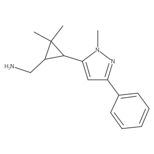 rac-[(1R,3R)-2,2-dimethyl-3-(1-methyl-3-phenyl-1H-pyrazol-5-yl)cyclopropyl]methanamine结构式