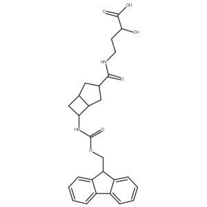 rac-4-{[(1R,5R,6S)-6-({[(9H-fluoren-9-yl)methoxy]carbonyl}amino)bicyclo[3.2.0]heptan-3-yl]formamido}-2-hydroxybutanoic acid Structure