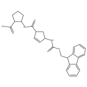rac-(1R,2S)-2-[4-({[(9H-fluoren-9-yl)methoxy]carbonyl}amino)cyclopent-2-ene-1-amido]cyclopentane-1-carboxylic acid Structure
