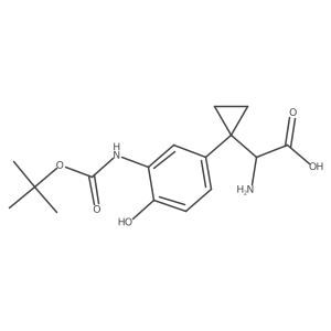 2-Amino-2-[1-(3-{[(tert-butoxy)carbonyl]amino}-4-hydroxyphenyl)cyclopropyl]acetic acid结构式