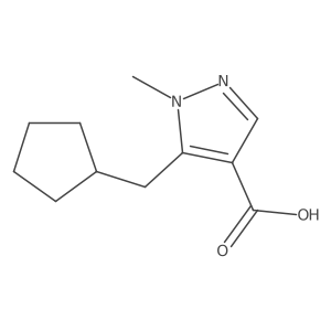 5-(cyclopentylmethyl)-1-methyl-1H-pyrazole-4-carboxylic acid结构式
