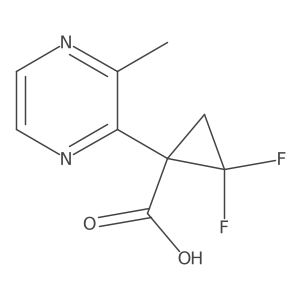 2,2-Difluoro-1-(3-methylpyrazin-2-yl)cyclopropane-1-carboxylic acid Structure