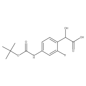 2-(4-{[(Tert-butoxy)carbonyl]amino}-2-fluorophenyl)-2-hydroxyacetic acid结构式