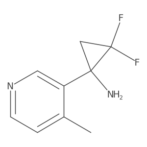 2,2-Difluoro-1-(4-methylpyridin-3-yl)cyclopropan-1-amine结构式